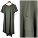 Lularoe Dresses | Lularoe Size Xl Shirt Dress Stretch Comfort Midi Hi-Low Casual Solid Swing Green | Color: Green | Size: Xl