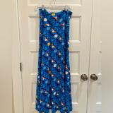 Lularoe Skirts | Lularoe Blue Geometrical Print Maxi/Long Skirt Convertible To Strapless Dress | Color: Blue/Red | Size: S