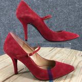 Michael Kors Shoes | Michael Kors Heels Womens 9.5 M Claire Flex Mary Jane Pumps Red Suede Stilleto | Color: Red | Size: 9.5