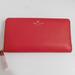Kate Spade Bags | New Kate Spade Lacey Cobble Hill Cherry Liqueur Leather Zip Around Clutch Wallet | Color: Red | Size: Os