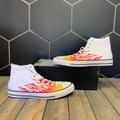 Converse Shoes | New W/ Box! Mens Converse Chuck Taylor All Star High White Flames Multiple Sizes | Color: Orange/White | Size: Various