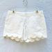 Lilly Pulitzer Shorts | Ladies Lilly Pulitzer Textured White Shorts, Buttercup, Scalloped Hem, Sz 2 | Color: White | Size: 2