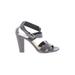 J.Crew Heels: Gray Solid Shoes - Women's Size 7 - Open Toe