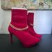 Jessica Simpson Shoes | Jessica Simpson Red Faux Suede Boots. | Color: Red | Size: 8.5