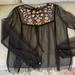 Zara Tops | Embroidered Babydoll Top By Zara Trafaluc Collection | Color: Black | Size: M