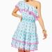 Lilly Pulitzer Dresses | Lilly Pulitzer Addilyn One-Shoulder Dress - Bermuda Blue Tropical Swirl Eyelet | Color: Blue/White | Size: L