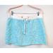 Lilly Pulitzer Skirts | Lilly Pulitzer Wm L Mini Skirt Blue Linen Drawstring In Waist Pull-On Abstract | Color: Blue | Size: L