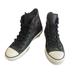 Converse Shoes | Lined Leather Converse Chuck Taylor High Top Sneakers Side Zipper Black Womens 7 | Color: Black | Size: 7
