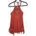 Free People Dresses | Free People Burnt Orange Trapez Blingy Boho Slip Dress Size Small/Petite Beaded | Color: Orange | Size: S