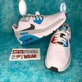 Nike Shoes | Nike Air Max 90 Gs Chlorine Blue Women’s Leather Low Top Shoes Sneakers | Color: Blue/Red | Size: 6.5