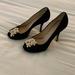 Kate Spade Shoes | Kate Spade 4” High Heel Black Suede Pump With Gold/Rhinestone. | Color: Black | Size: 8