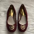 Michael Kors Shoes | Michael Kors Fulton Ballet Red Embossed Leather Flats Size 8 | Color: Red | Size: 8