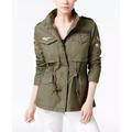 Levi's Jackets & Coats | Levi's Cargo Utility Army Green Jacket M Womens Patchwork Ful Zip Snap Front | Color: Green | Size: M