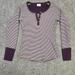 Columbia Tops | Columbia Size Small Women’s Purple White Striped Long Sleeve Thermal Henley | Color: Purple/White | Size: S