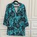 Lilly Pulitzer Dresses | Lilly Pulitzer V-Neck Zebra Print Dress With ¾ Bell Sleeves | Color: Blue/White | Size: 8