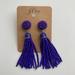 J. Crew Jewelry | J.Crew Beaded Royal Blue Tassel Earrings Nwt | Color: Blue/Gold | Size: Os