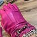 Coach Accessories | Coach Leather Gloves | Color: Pink/Silver | Size: Os