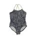 Nike Swim | Nike Womens Size S Gray One Piece Athletic Racerback Straps Swimsuit | Color: Black/Gray | Size: S