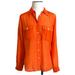 Ralph Lauren Tops | Lauren Ralph Lauren Orange Silk Blend Button Front Top Size Medium | Color: Orange | Size: M