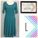 Lularoe Dresses | 2 For $30 Lularoe Nicole Dress Blue Teal | Color: Blue | Size: L