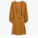 Madewell Dresses | Madewell Linen-Blend Balloon Sleeve Wrap Dress | Color: Gold | Size: M