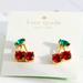 Kate Spade Jewelry | Kate Spade Ma Cherie Cherry Stud Yellow Gold Earrings New | Color: Green/Red | Size: Os