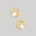 Madewell Jewelry | Madewell Freshwater Pearl Huggie Hoop Earring | Color: Gold/White | Size: 18 Mm By 21 Mm