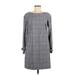 Banana Republic Casual Dress - Shift Crew Neck 3/4 sleeves: Gray Dresses - Women's Size 6