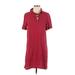 Ann Taylor LOFT Casual Dress - Shift High Neck Short sleeves: Burgundy Print Dresses - Women's Size X-Small