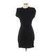 Grey State Casual Dress - Sheath Crew Neck Short sleeves: Black Print Dresses - Women's Size Small