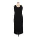 R&M Richards Casual Dress - Midi Scoop Neck Sleeveless: Black Print Dresses - Women's Size 14