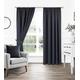 The Mill Shop Plain Curtains Blackout Curtains Pencil Pleat Curtains in Pair, Black, 90" width x 72" drop (229x183cm)