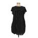 World Market Casual Dress - Mini Crew Neck Short sleeves: Black Print Dresses - Women's Size Small