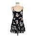 Brandy Melville Casual Dress - Mini Scoop Neck Sleeveless: Black Floral Dresses