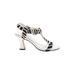 Anyi Lu Heels: White Graphic Shoes - Women's Size 39