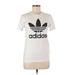 Adidas Active T-Shirt: White Graphic Activewear - Women's Size X-Small