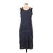 Michael Stars Casual Dress - Midi Scoop Neck Sleeveless: Blue Print Dresses - Women's Size Large