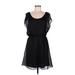 The Limited Casual Dress - Mini Scoop Neck Short sleeves: Black Solid Dresses - Women's Size Medium