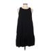 Banana Republic Casual Dress - DropWaist Crew Neck Sleeveless: Black Print Dresses - Women's Size 8 Petite
