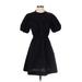 J.Crew Casual Dress - Shirtdress: Black Solid Dresses - Women's Size Small