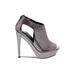 Jeffrey Campbell Wedges: Gray Print Shoes - Women's Size 7 1/2 - Peep Toe