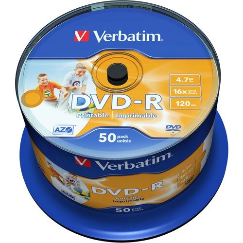 Verbatim DVD-R Spindel Bedruckbar 16 x 4.7 GB 50 Stück Image