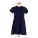 Uniqlo Casual Dress - A-Line: Blue Solid Dresses - Women's Size X-Small