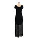 Apt. 9 Casual Dress - Midi: Black Grid Dresses - Women's Size X-Small