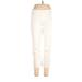 Peck & Peck Jeggings - High Rise Straight Leg Cropped: Ivory Bottoms - Women's Size 10 - White Wash