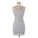 Forever 21 Casual Dress - Mini Halter Sleeveless: Gray Solid Dresses - Women's Size Medium