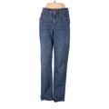 Madewell Jeans - Mid/Reg Rise Straight Leg Boyfriend: Blue Bottoms - Women's Size 25 - Dark Wash