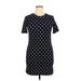 Divided by H&M Casual Dress - Mini Crew Neck Short sleeves: Black Print Dresses - Women's Size 14
