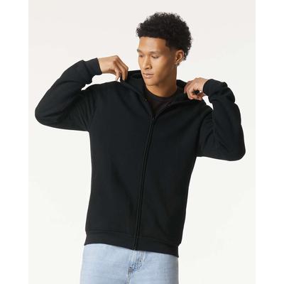 American Apparel RF497 ReFlex Fleece Full Zip Hoodie in Black size Small | Cotton/Polyester Blend