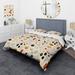 Designart "Organic Botanical" Orange Modern Bedding Cover Set With 2 Shams